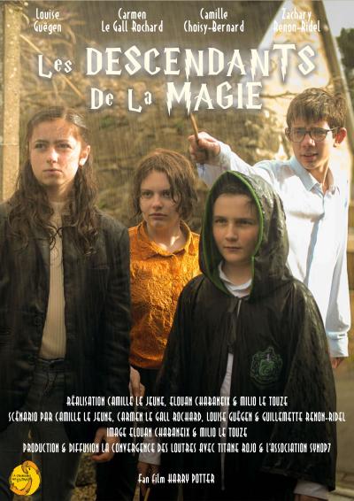 Affiche du film &quot;Les descendants de la magie&quot; avec 4 jeunes sorciers regardant droit devant eux